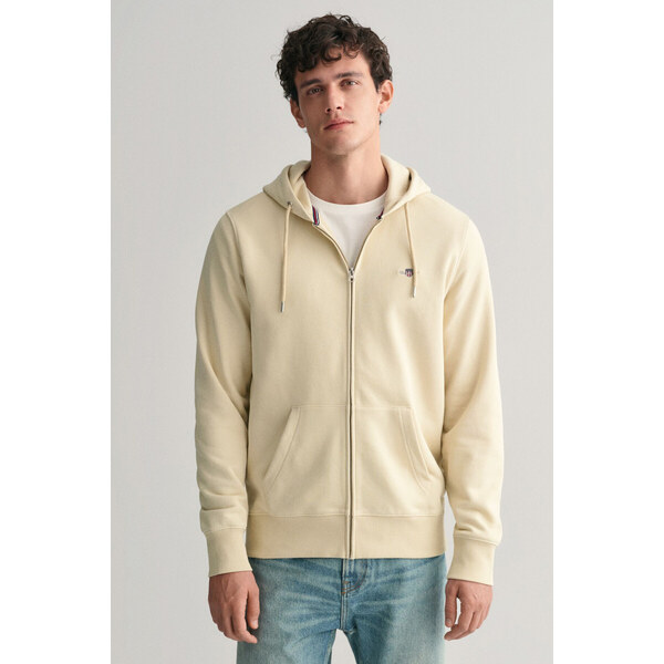 MIKINA GANT REG SHIELD FULL ZIP HOODIE SILKY BEIGE 48836840