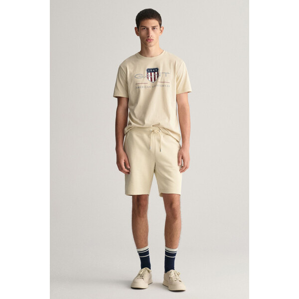 TEPLÁKOVÉ ŠORTKY GANT REG SHIELD SWEAT SHORTS SILKY BEIGE 48836856