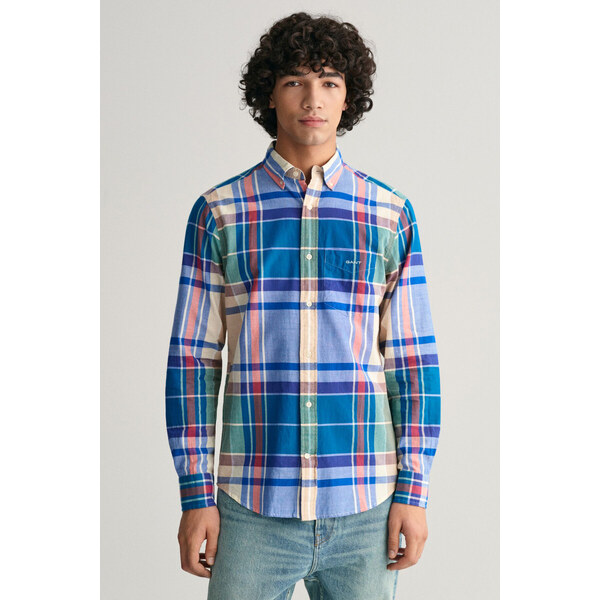 KOŠEĽA GANT REG INDIAN MADRAS SHIRT RICH BLUE 49351235
