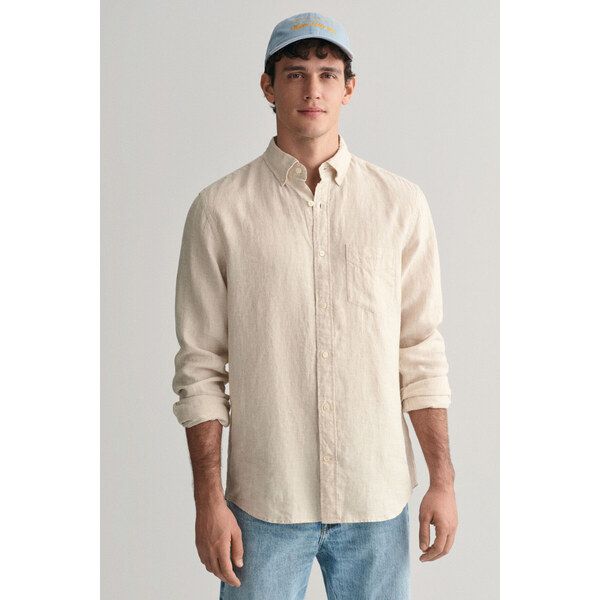 KOŠEĽA GANT REG LINEN HOUNDSTOOTH SHIRT DRY SAND 49844658