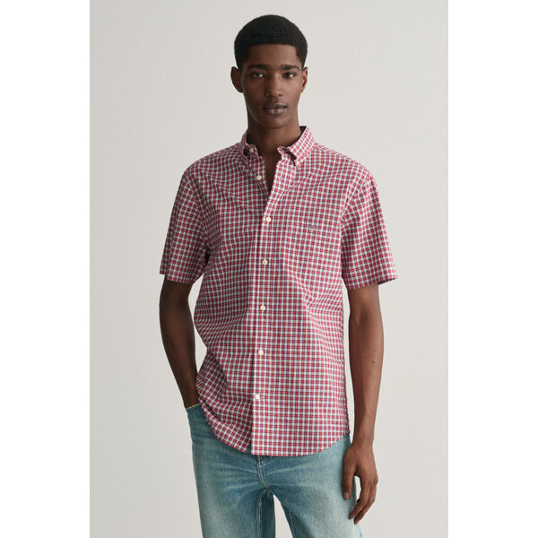 KOŠEĽA GANT REG POPLIN MICROCHECK SS SHIRT RUBY RED 50156107