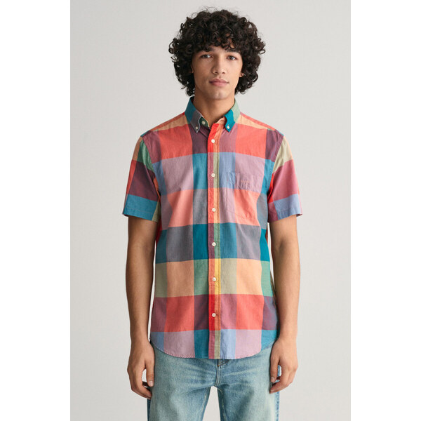 KOŠEĽA GANT REG INDIAN MADRAS SS SHIRT PUMPKIN ORANGE 50828363