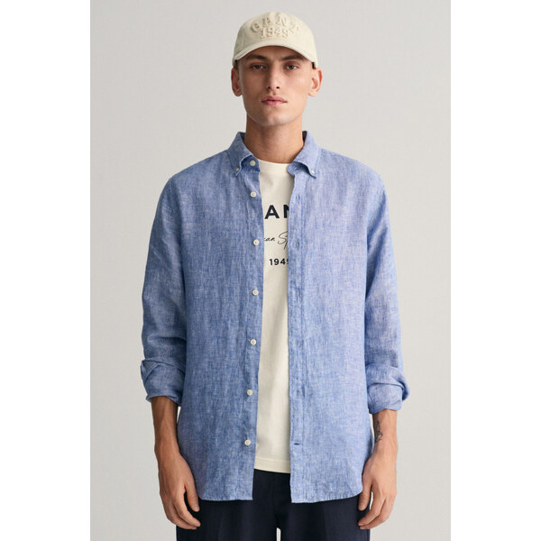 KOŠEĽA GANT SLIM LINEN SHIRT RICH BLUE 51108386