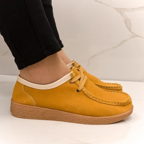 JOHN-C Dámske kožené žlté poltopánky ANTONELLA 51301691