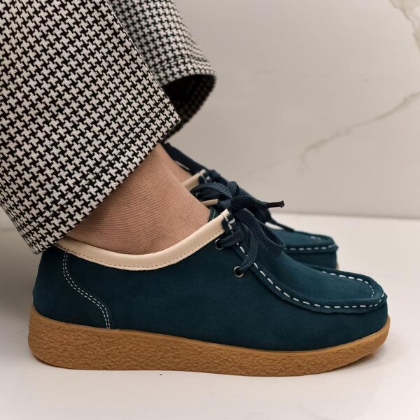 JOHN-C Dámske kožené zelené poltopánky ANTONELLA 51301692