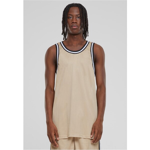 Urban Classics Mens Fishnet Tank Top - Beige 50682898