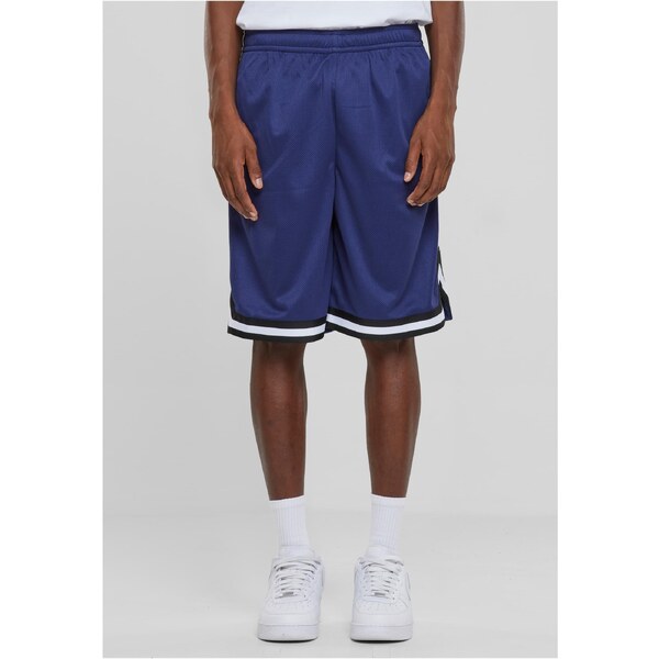 Urban Classics Mens Stripes Mesh Shorts - Navy Blue/Black/White 50822812