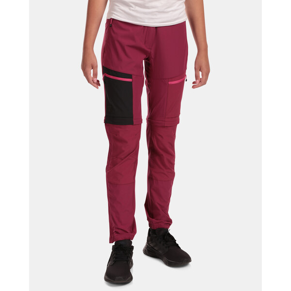 Dámske outdoorové odopínacie nohavice Kilpi HOSIO-W tmavo červená 51404592