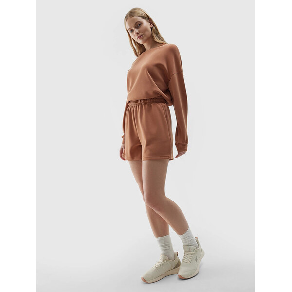 Womens sweat shorts with modal 4F - brown 51407354
