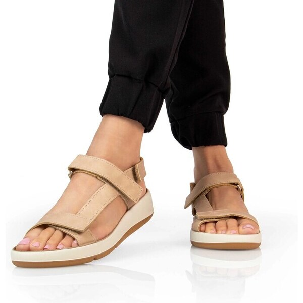 Dámske kožené béžové sandále BATZ KIARA 51417492