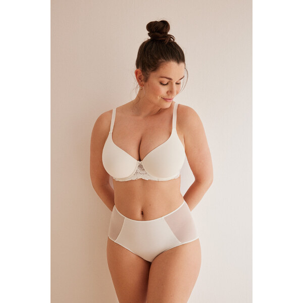 womensecret Biele nohavičky s vysokým pásom 51419078