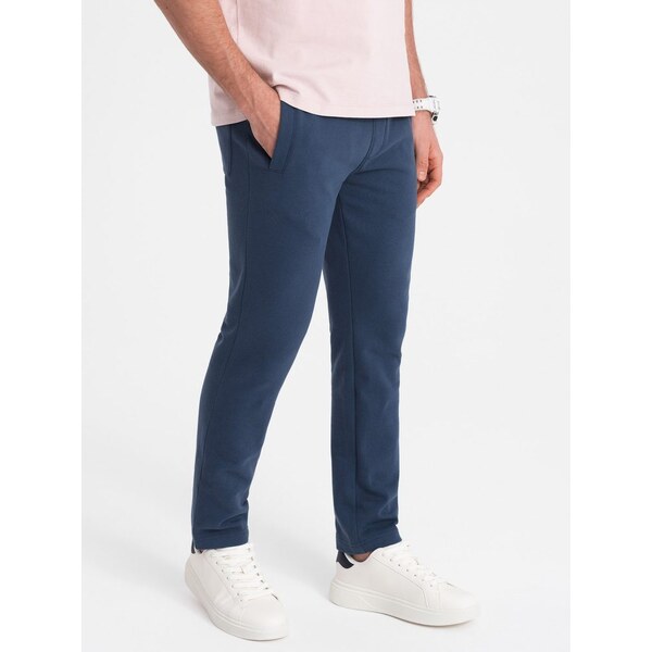 Ombre Clothing Zaujímavé tmavo modré tepláky V4 PABS-0206 51419600