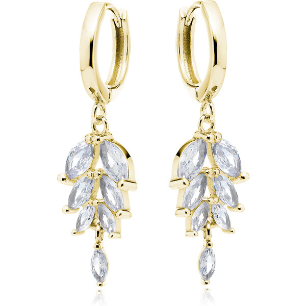 Olivie Strieborné svadobné náušnice GOLD 8550 51432603