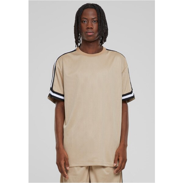Urban Classics Mens Oversized Stripes Mesh T-Shirt - unionbeige 51438139