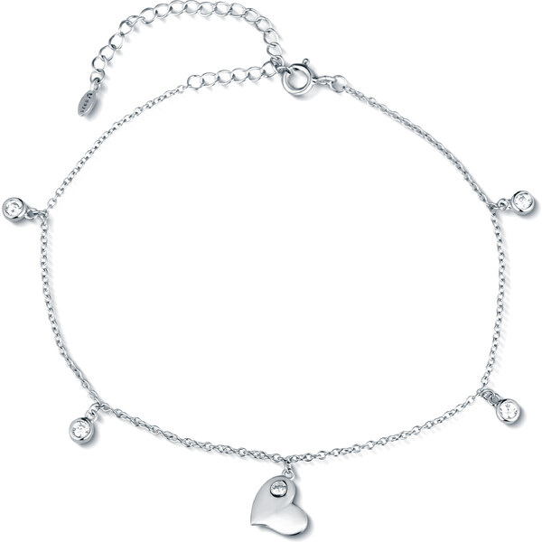 Olivie Strieborná retiazka na nohu SRDIEČKO 5090 23361120