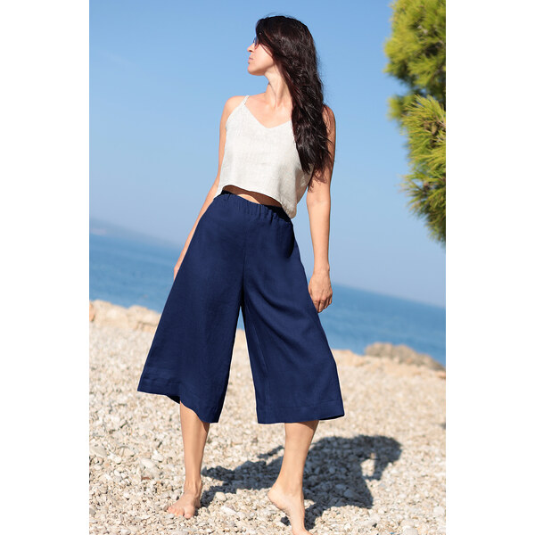 Lotika Dámske trojštvrťové nohavice zo 100% lanu 51455707