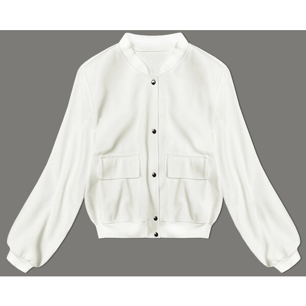 MADE IN ITALY Vlnená bunda bomber v ecru farbe (15687) 51477174