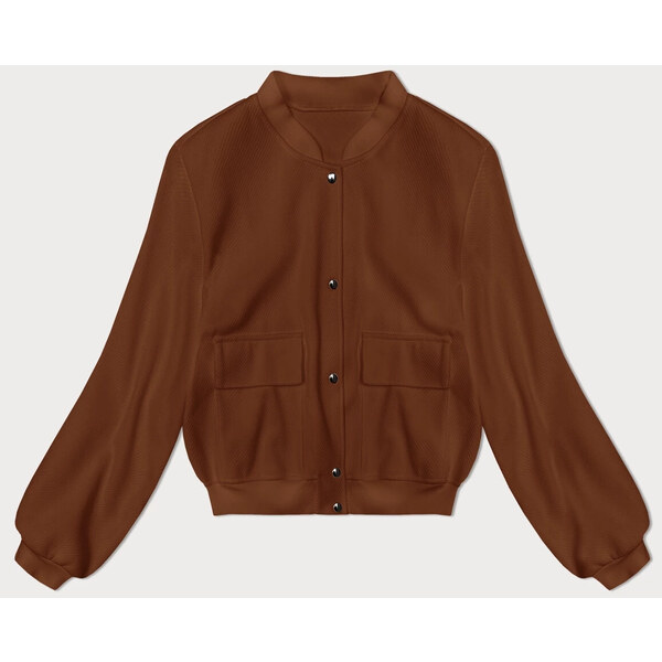 MADE IN ITALY Hnedá vlnená bunda bomber (15687) 51477175