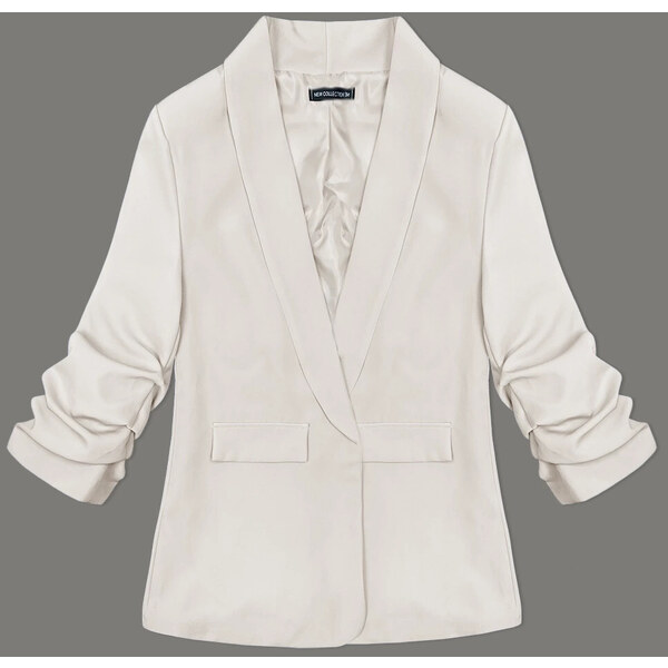 MADE IN ITALY Svetlo béžové tenké sako s nariasenými rukávmi (22-356) 64253741