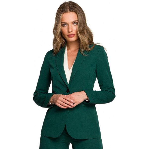 Bunda s jedným gombíkom S310 zelená - Stylove 51500325