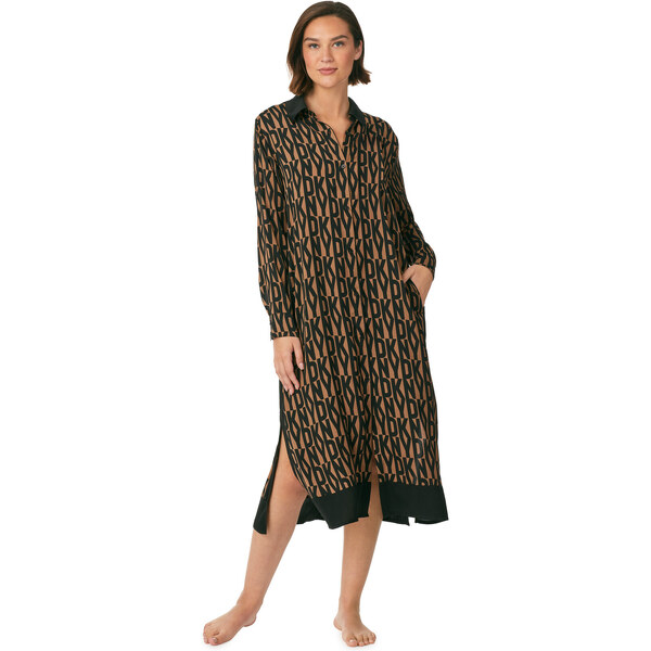 Dámska nočná košeľa YI30017 Brown Printed - DKNY 51500641