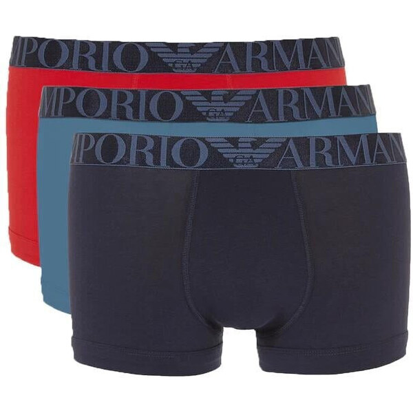 Pánske boxerky 3Pack 111357 4R726 modrá/červená/tmavá. modrá - Emporio 51500648