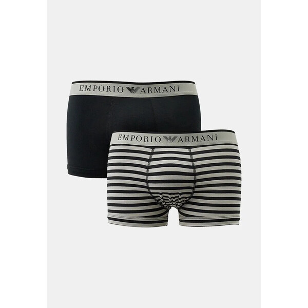 Pánske boxerky 2Pack 111210 4R542 Black/Stripe - Emporio Armani 51500646