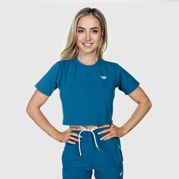 Športový crop top Iron Aesthetics Euphoria, smaragdový 51498773