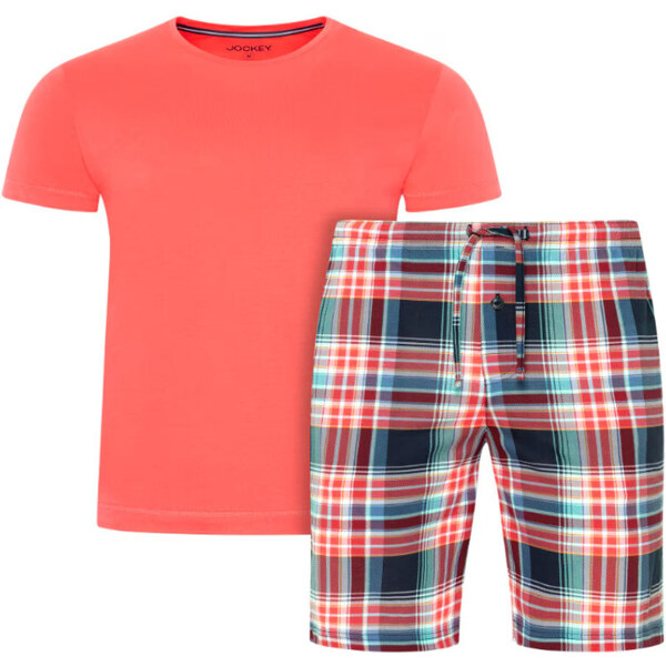 Pánske pyžamo 500001 378 koralové s kočíkom - Jockey 51500950
