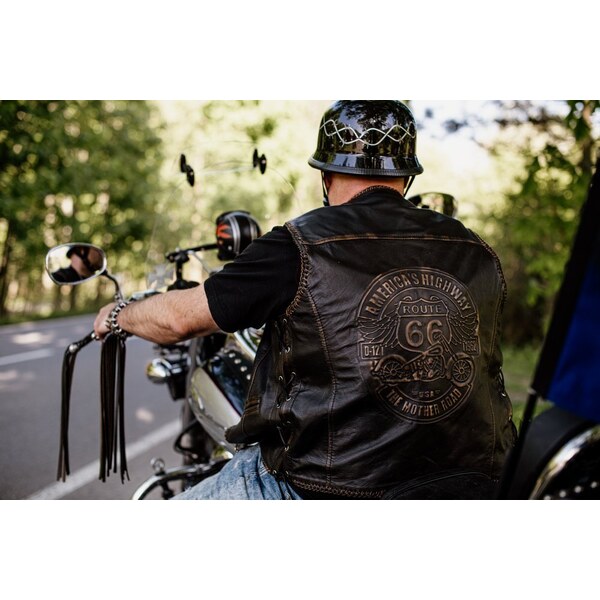 MAX Pánska kožená vesta 006-WC hnedá 51503248