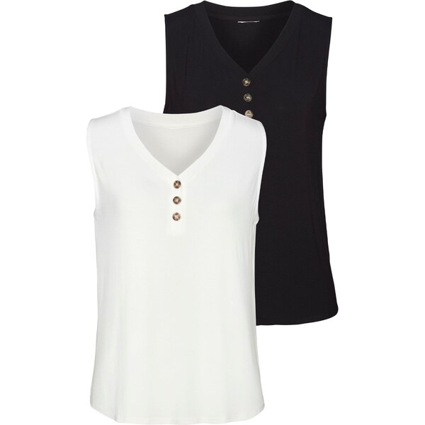 LASCANA Top tmavomodrá / biela ako vlna 54635922