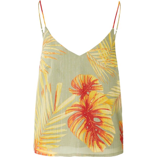 VILA Blúzka FLORI pastelovo žltá / zelená / svetlooranžová / čerešňová 54350103