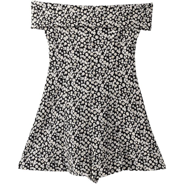 Bershka Overal žltá / čierna / biela 54350254