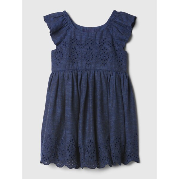 Tmavomodré dievčenské ľanové šaty GAP 52522280