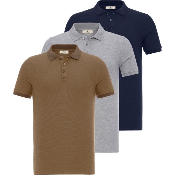 Daniel Hills Tričko námornícka modrá / hnedá / sivá melírovaná 54347565