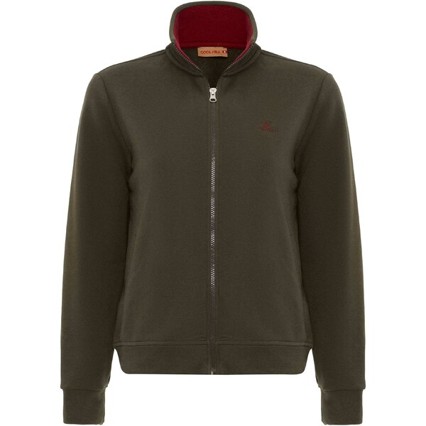 Cool Hill Tepláková bunda olivová / červená 54348520