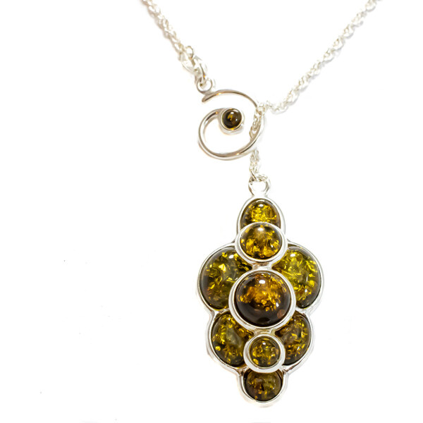 Glare Strieborný jantárový náhrdelník 22 51007821