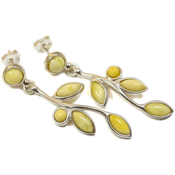 Glare Strieborné jantárové náušnice 108 51007804