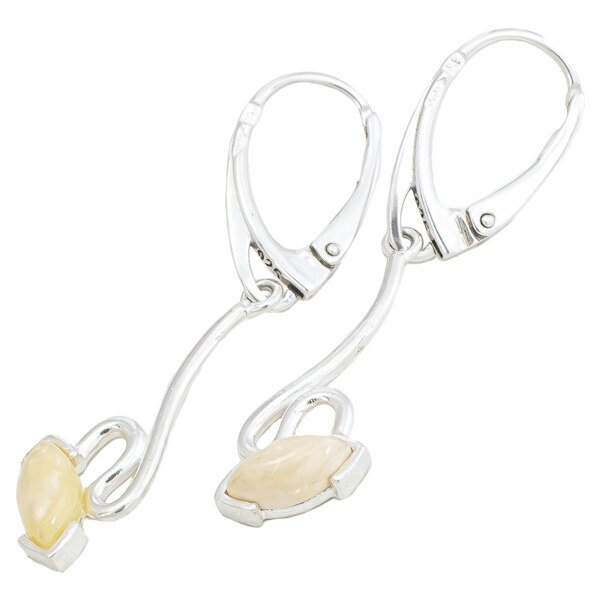 Glare Strieborné jantárové náušnice 161 51007793