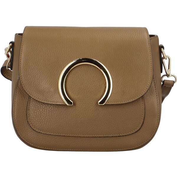 Delami Vera Pelle Dámska kožená crossbody kabelka khaki - Delami 58220749