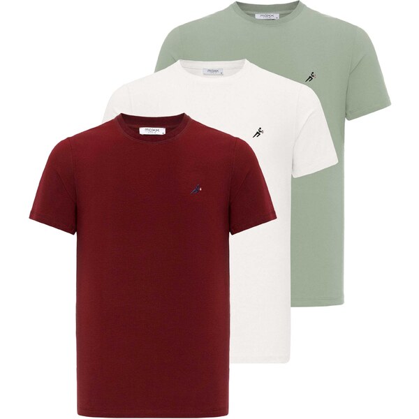 Moxx Paris Tričko pastelovo zelená / burgundská / biela 54347588