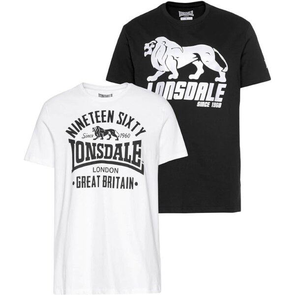 LONSDALE Tričko Bylchan čierna / biela 60867099