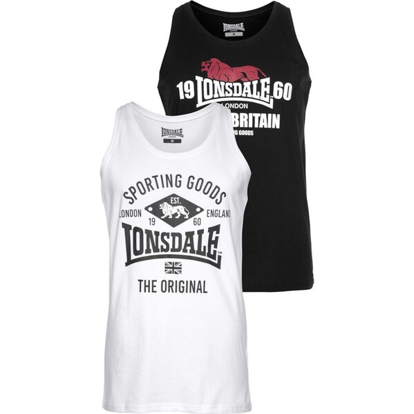 LONSDALE Tričko Biggin hrdzavo červená / čierna / biela 61679618