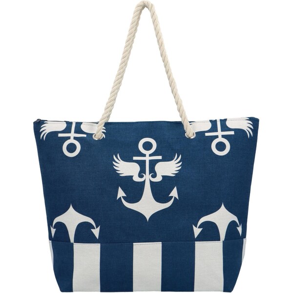 Dámska kabelka cez plece modrá/kotvy - Bellugio Vieneta modrá 52263954