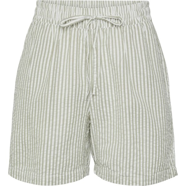 PIECES Nohavice Sally zelená / biela 54349387