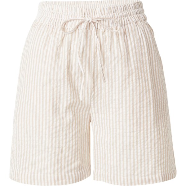 PIECES Nohavice SALLY béžová / biela 54354970