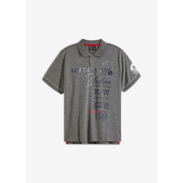 bonprix Polo tričko, džersejové, krátky rukáv, farba šedá 52159158