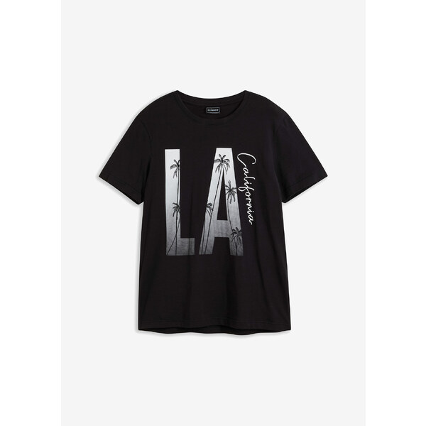 bonprix Tričko z čistej bio bavlny, Slim Fit, farba čierna 52158642