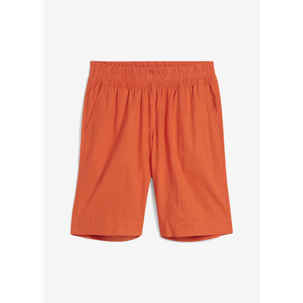 bonprix Bermudy z pláteno-viskózového mixu, farba oranžová 52158729