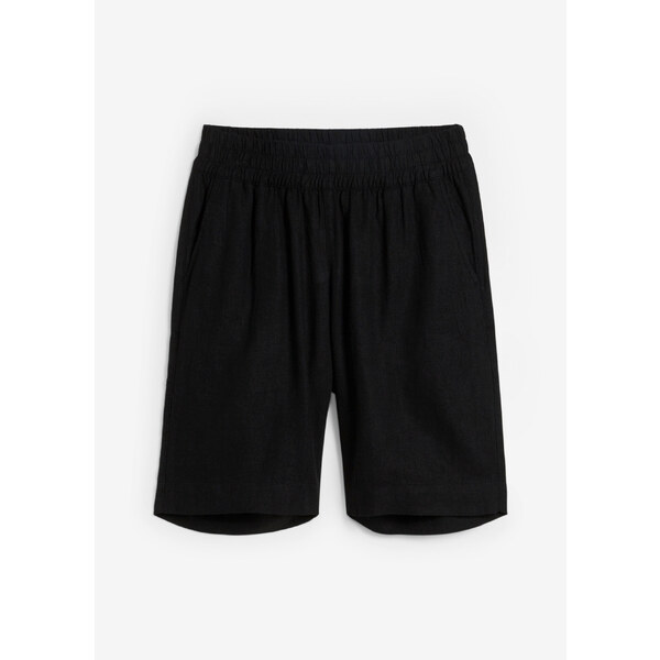 bonprix Bermudy z pláteno-viskózového mixu, farba čierna 52158730